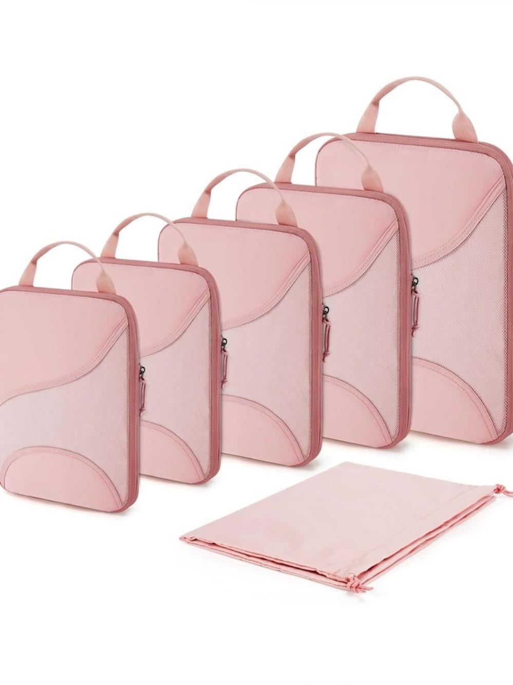 Compression Travel Packing Cubes Set - Pink